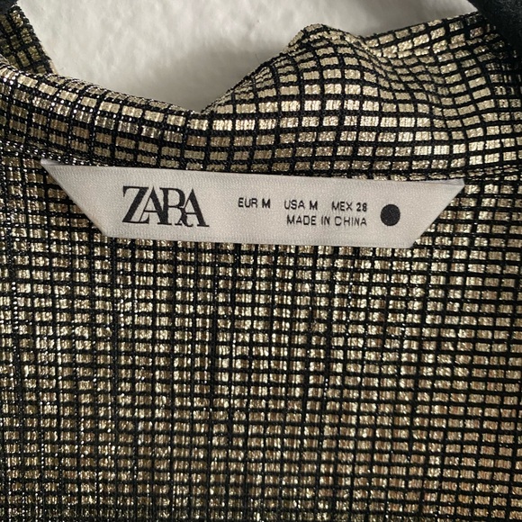 Zara Metallic Gold Shirt - Picture 6 of 7